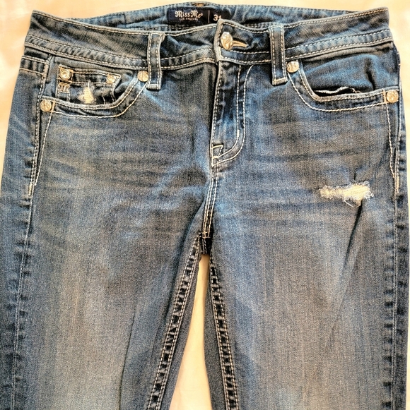 Miss Me Western Chloe Boot Medium Wash Jeans With Embellished Turquoise Accents - Picture 2 of 11